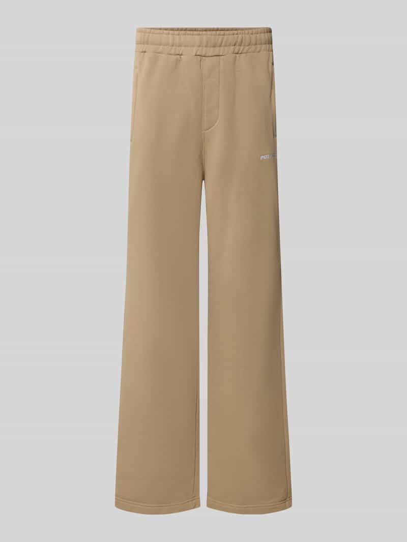 PEGADOR Loose fit sweatpants van katoenmix met labeldetail