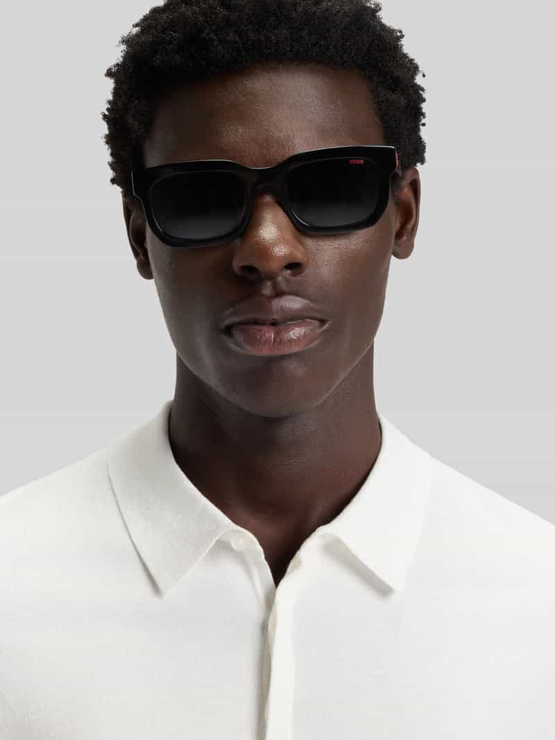 HUGO Slim fit poloshirt van viscosemix