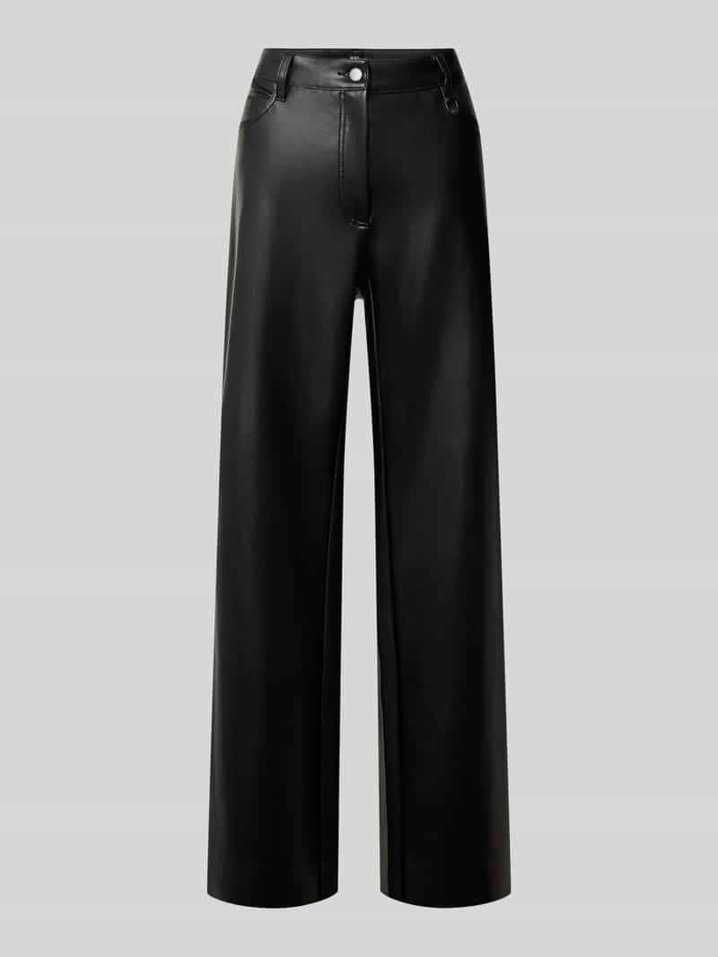 MAC Kunstleren broek met zijwaartse steekzakken