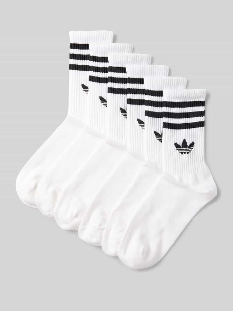 adidas Originals Sokken met logostitching in een set van 6 paar model 'Crew'