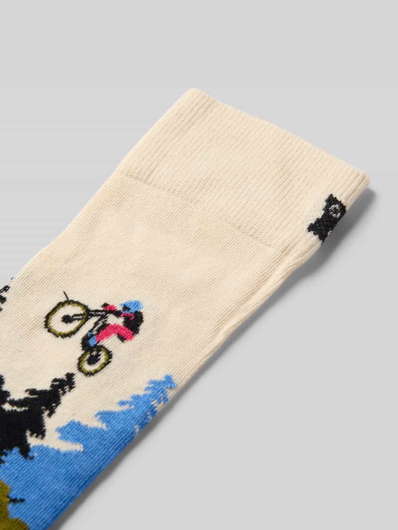Happy Socks Sokken met motiefstitching model 'Mountain Bike'