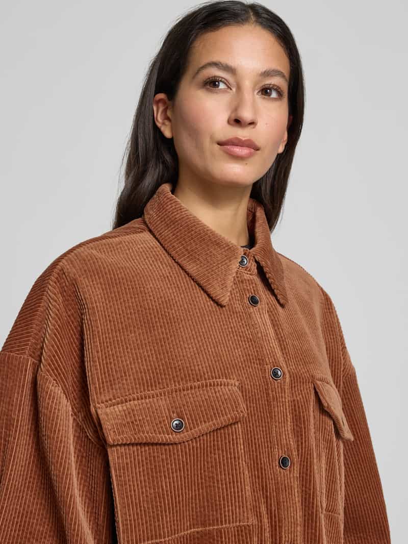 Gestuz Relaxed fit overhemdblouse van corduroy model 'PADOW'