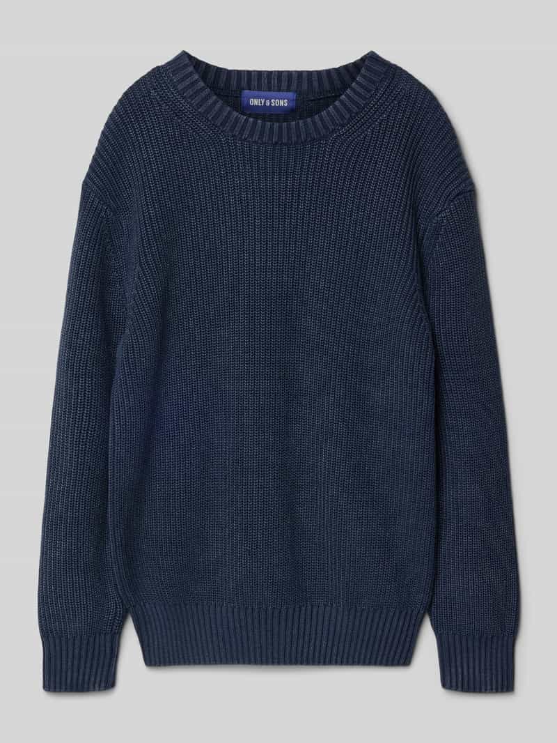 Only & Sons Regular fit gebreide pullover van puur katoen model 'ROSU'