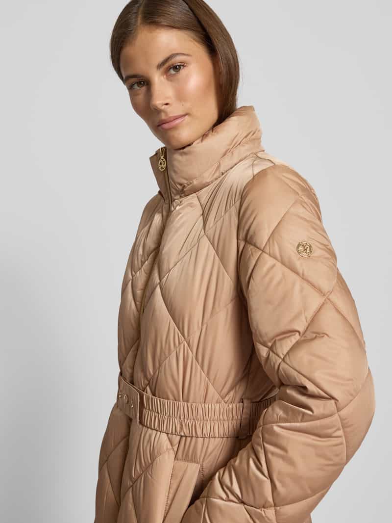 s.Oliver BLACK LABEL Regular fit gewatteerde lange jas met tweewegritssluiting