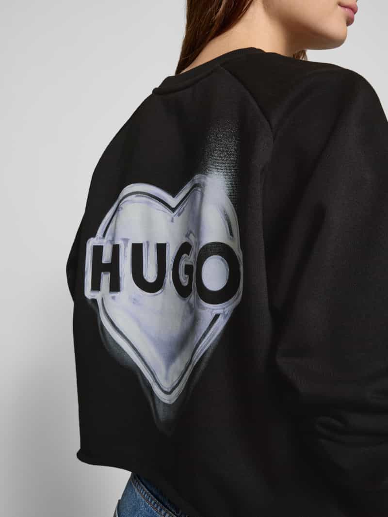 HUGO Sweatshirt van puur katoen met raglanmouwen model 'Darace'