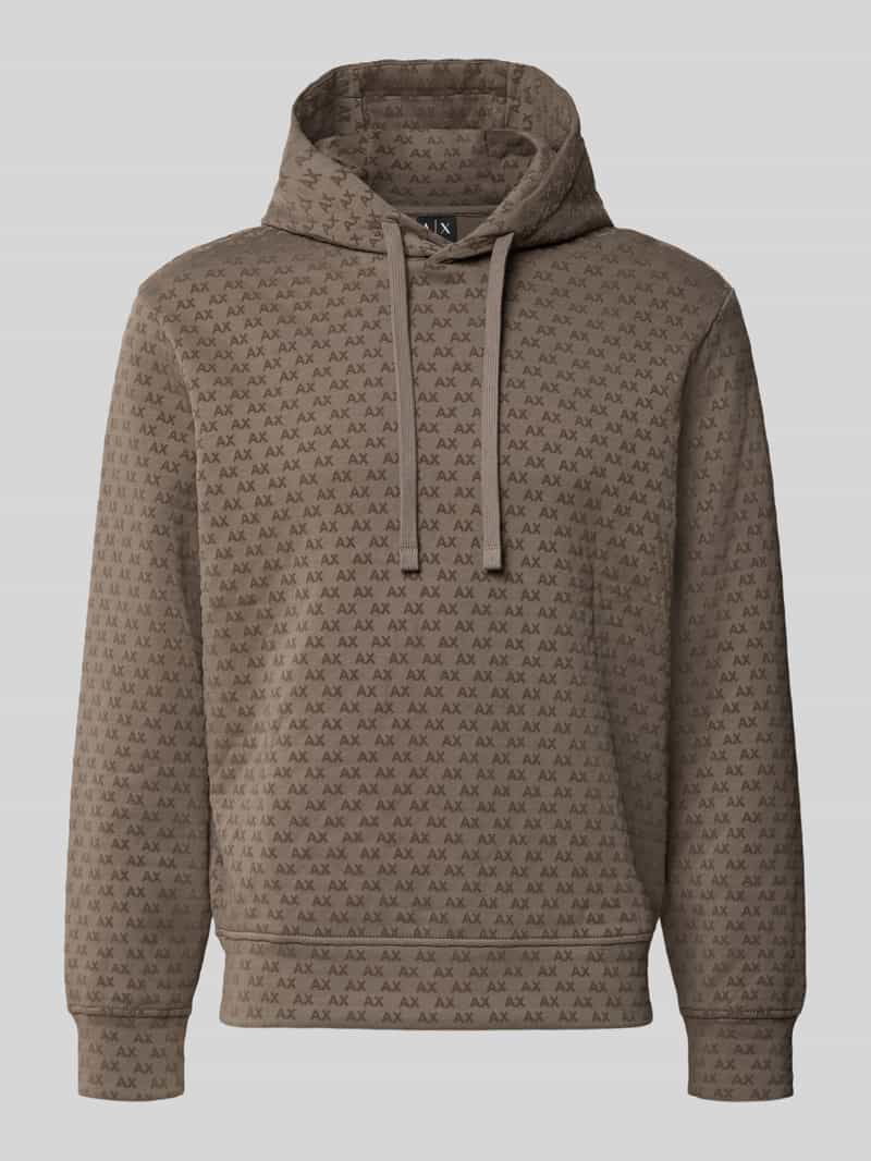 Armani Exchange Regular Fit Hoodie aus Baumwoll-Mix in Beige, Größe L 2093919L