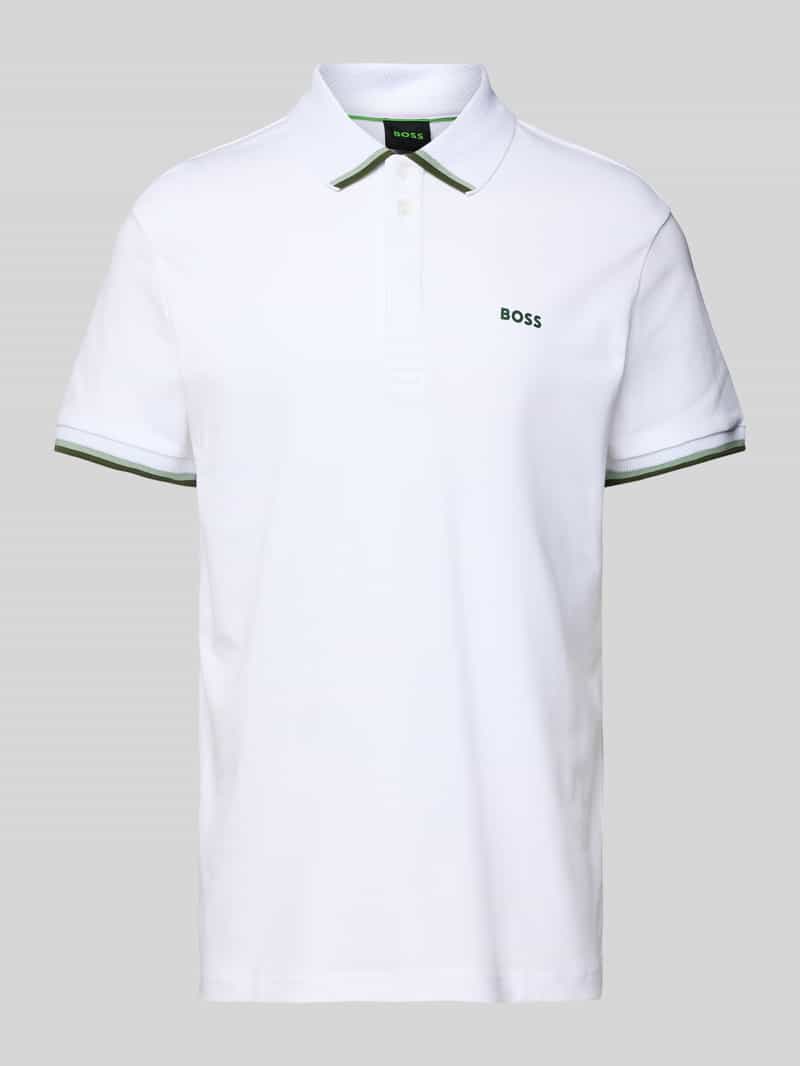 BOSS Green Regular fit poloshirt met labelprint model 'Paddy Lux Heritage'