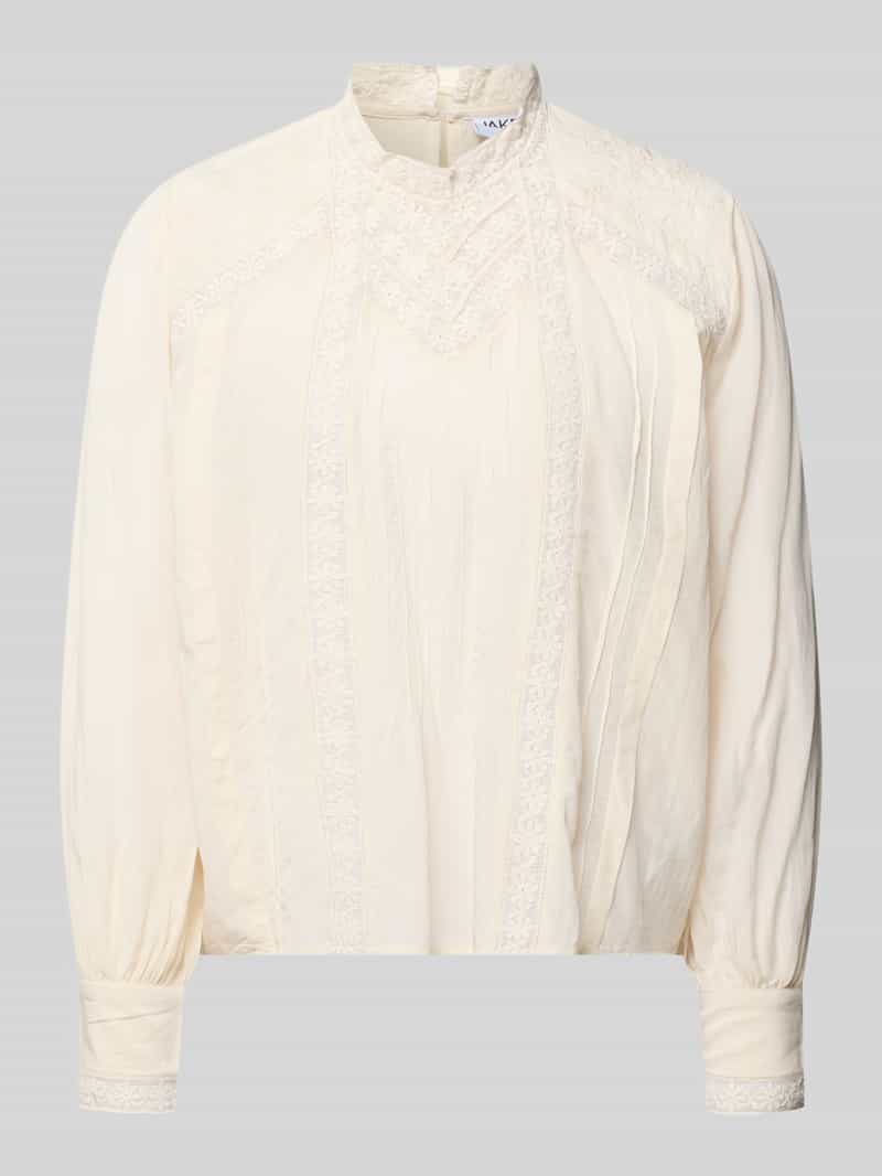 Jake*s Casual blouse met lange mouwen met details van kant