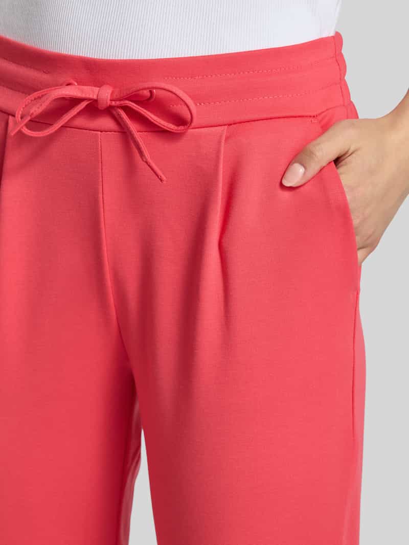 Ichi Slim fit bandplooibroek met verkort model 'KATE'
