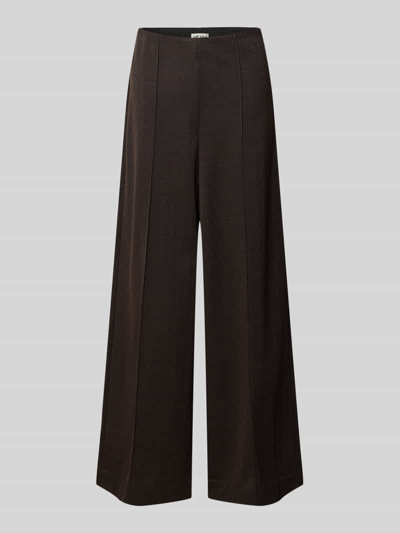 Ichi Wide leg stoffen broek met vaste persplooien model 'KATE'