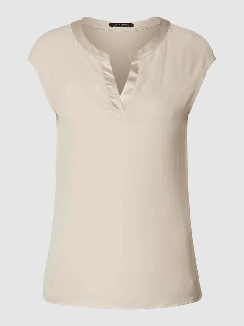 comma T-shirt in effen design van viscose