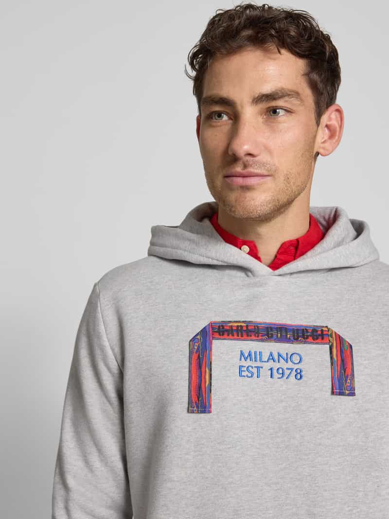 carlo colucci Regular fit hoodie met stitching