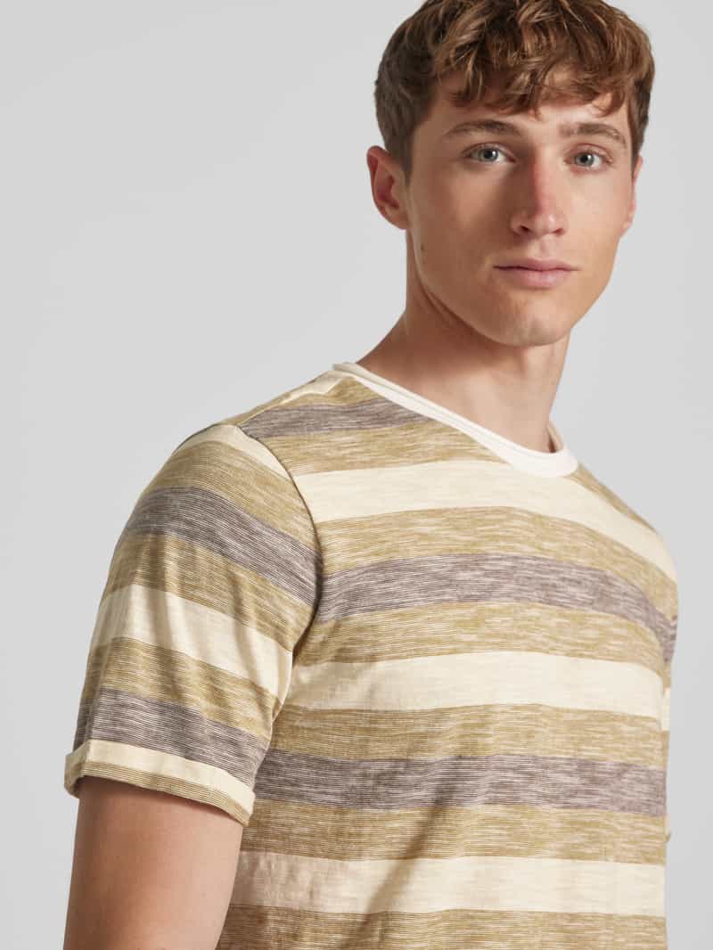 Blend T-shirt met geribde ronde hals model 'JELANI'
