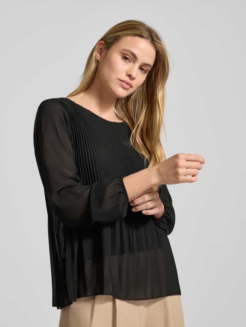 ZABAIONE Blouse met lange mouwen met plissévouwen en ronde hals