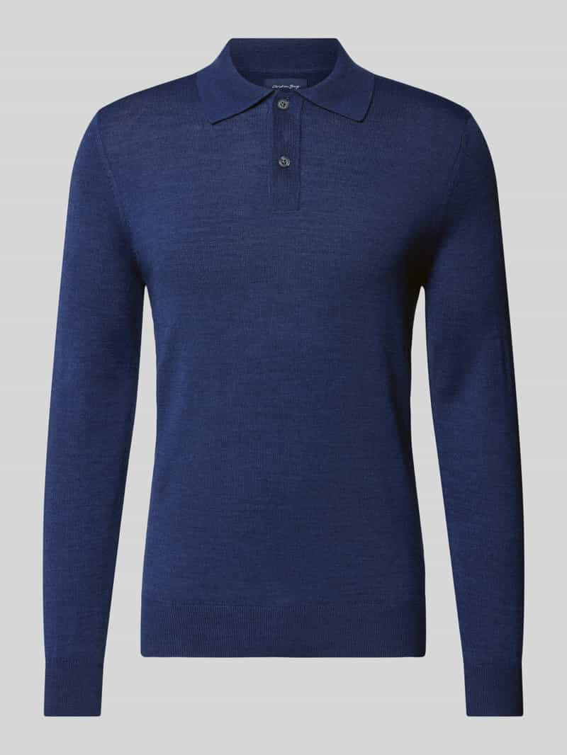 Christian Berg Men Slim fit gebreide pullover met polokraag