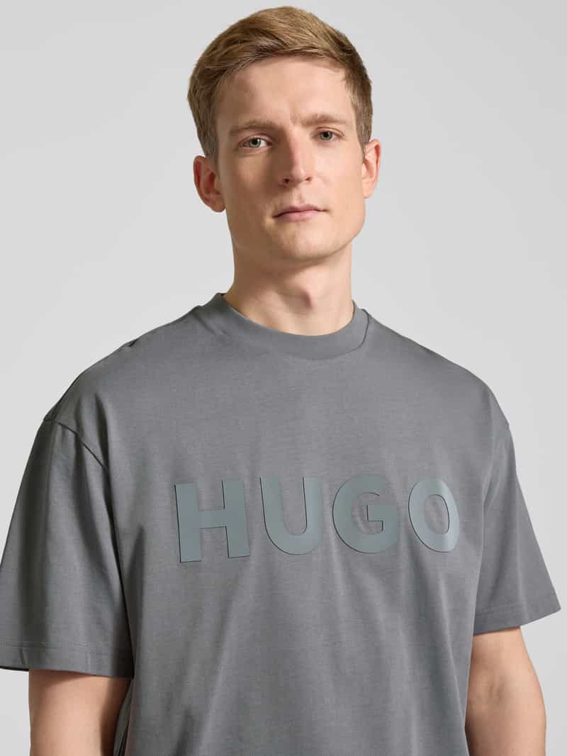 HUGO Oversized T-shirt met labelprint model 'Dinkee'