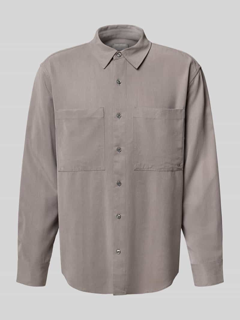 CK Calvin Klein Relaxed fit vrijetijdsoverhemd van lyocell met labelstitching