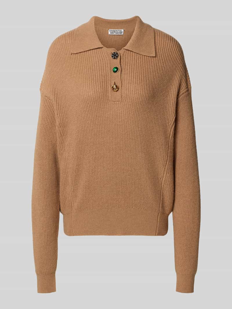 Essentiel Antwerp Loose fit gebreide pullover van wolmix model 'IMETAL'