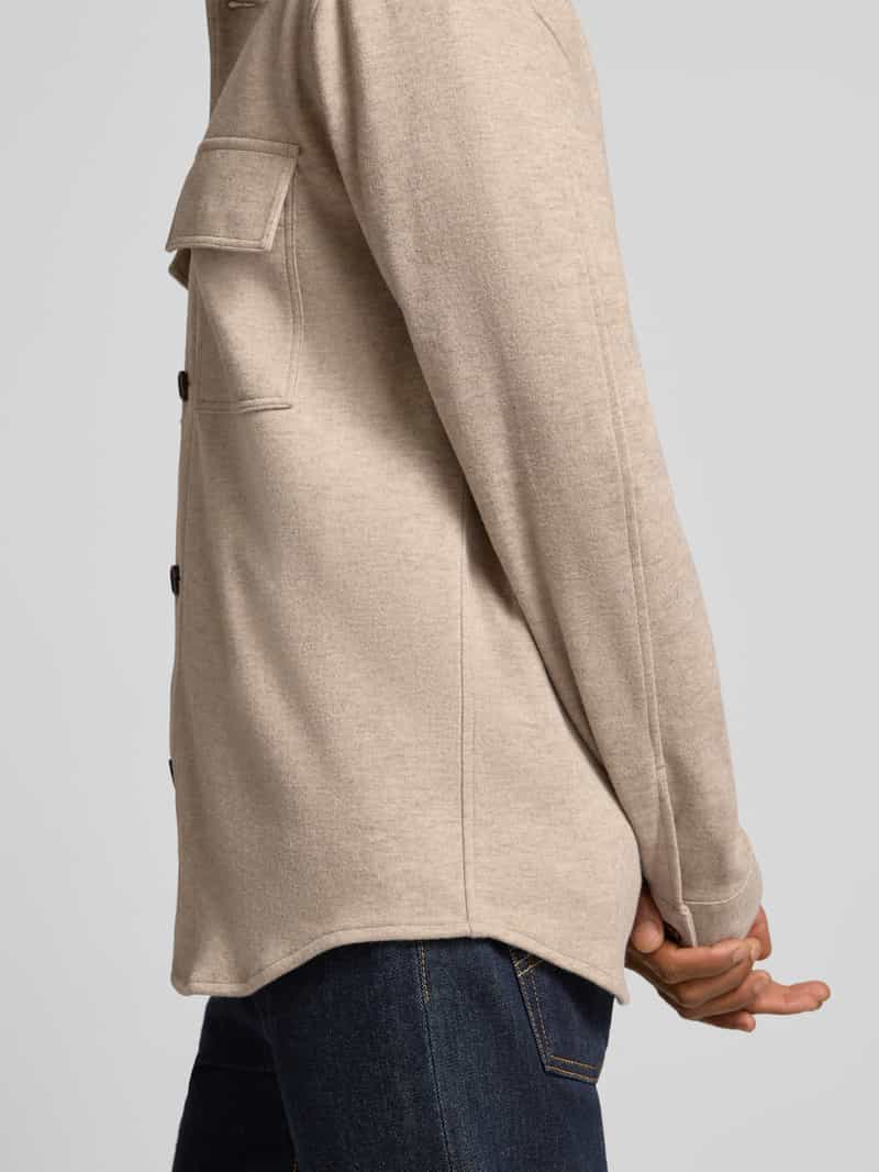 Profuomo Relaxed fit overhemdjack met borstzakken
