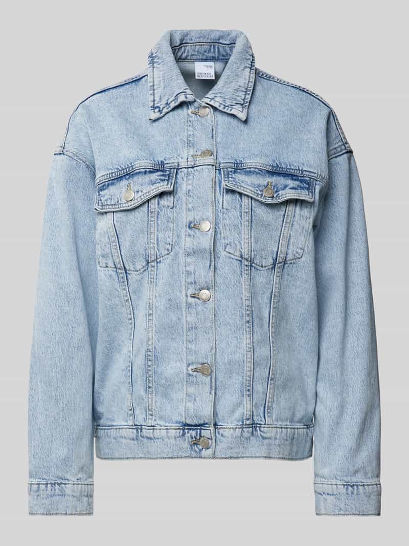 Vero Moda Regular fit jeansjack van katoenmix met fly-away-kraag model 'TESSA'