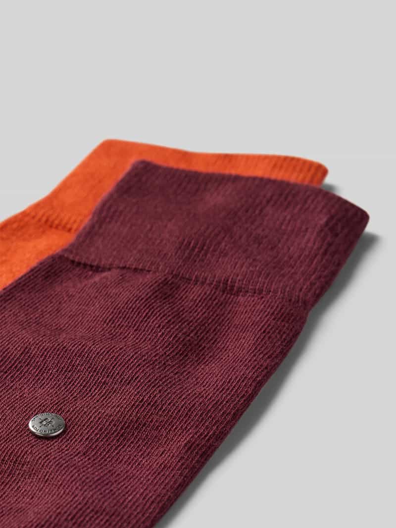 Burlington Sokken met labeldetails in een set van 2 paar