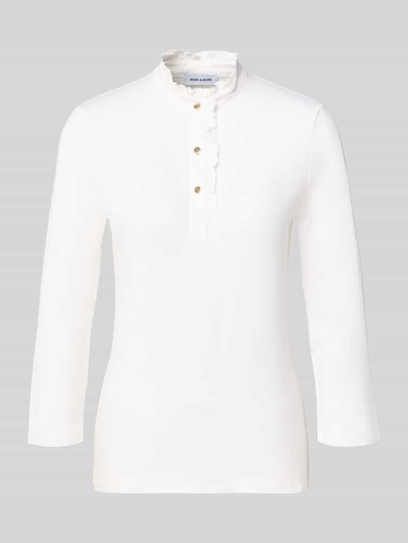 MORE & MORE Blouse met lange mouwen van mix van viscose en elastaan met ruches