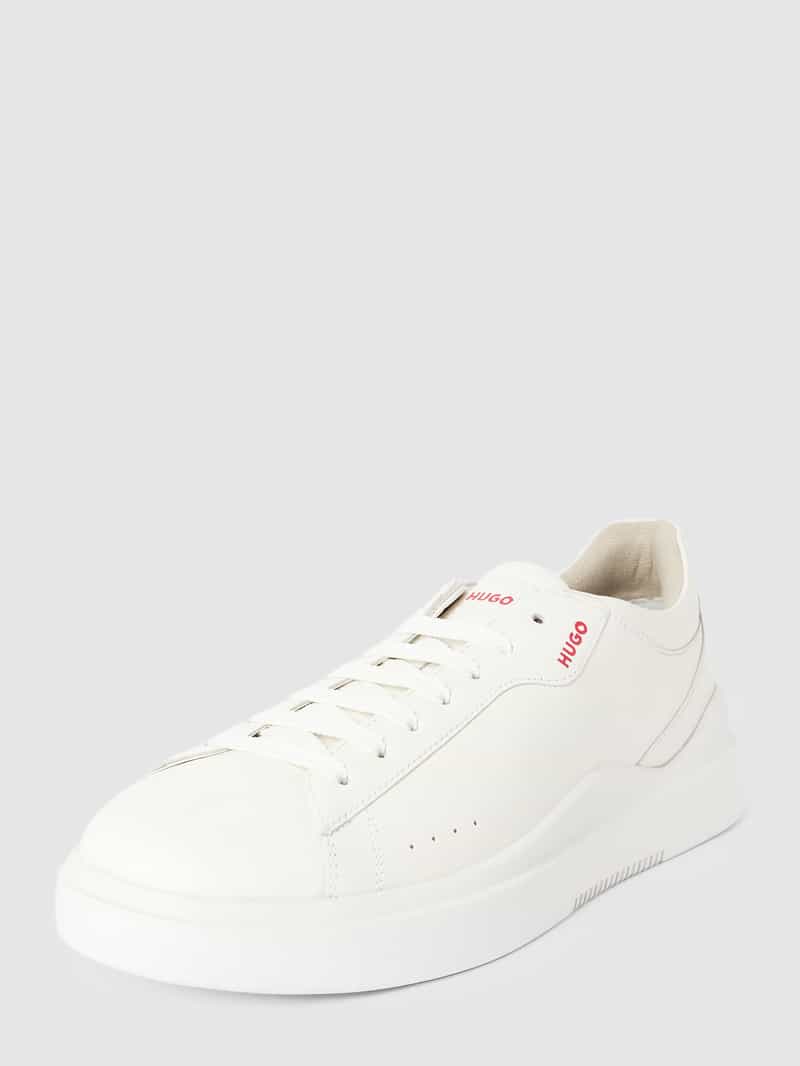 Sneakers van leer met labeldetails, model 'Blake'