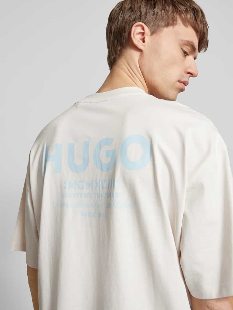 Hugo Blue Oversized T-shirt met labeldetail model 'Nalono'