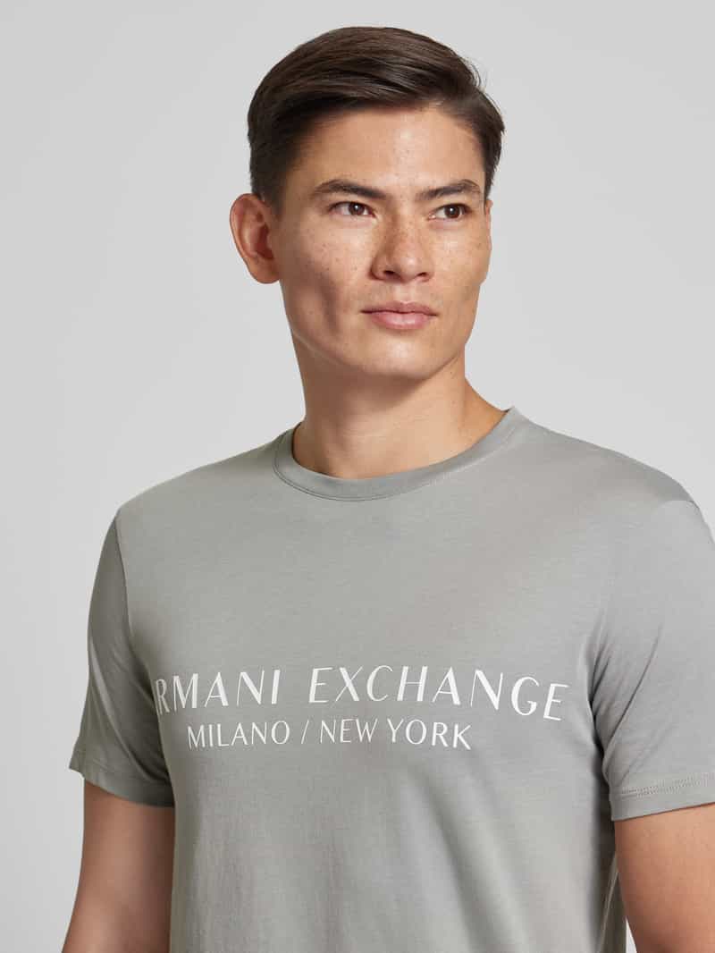 Armani Exchange T-shirt met labelprint model 'milano nyc'