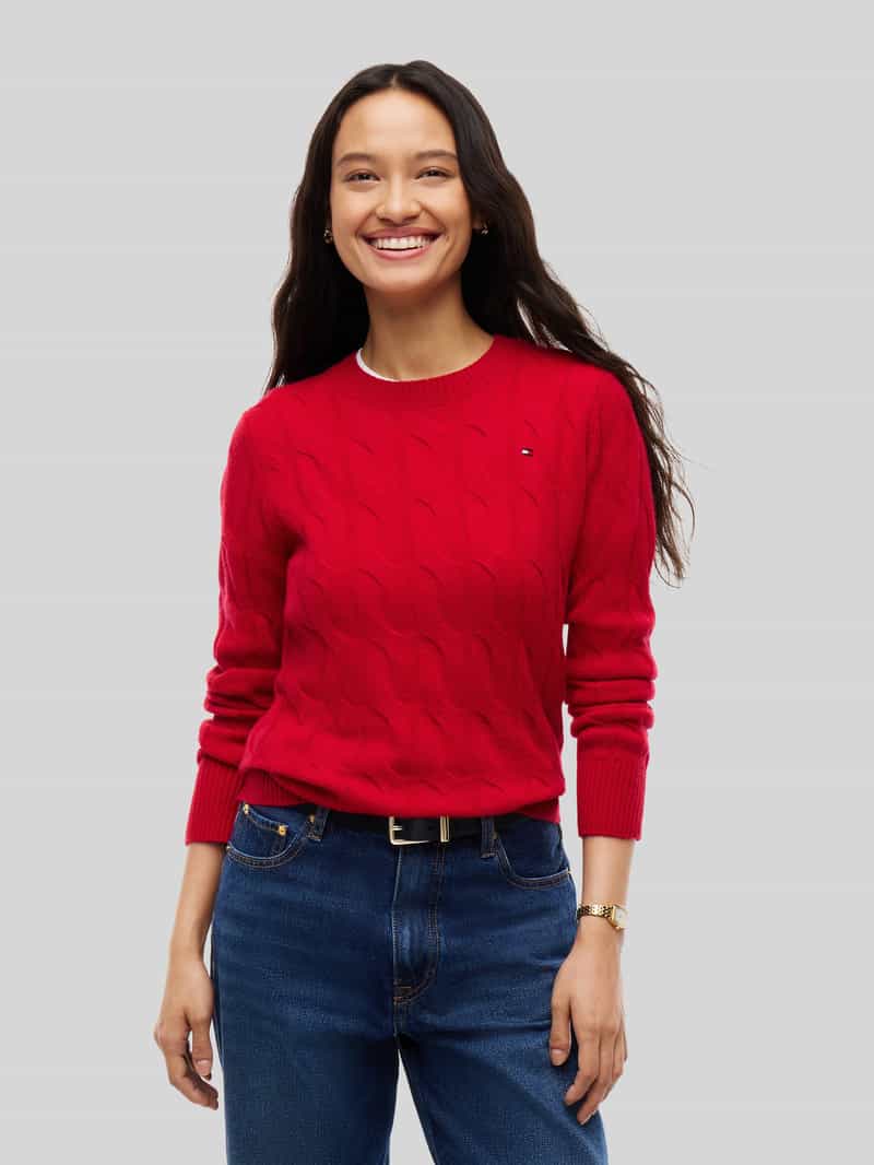 Tommy Hilfiger Regular fit pullover van pure wol