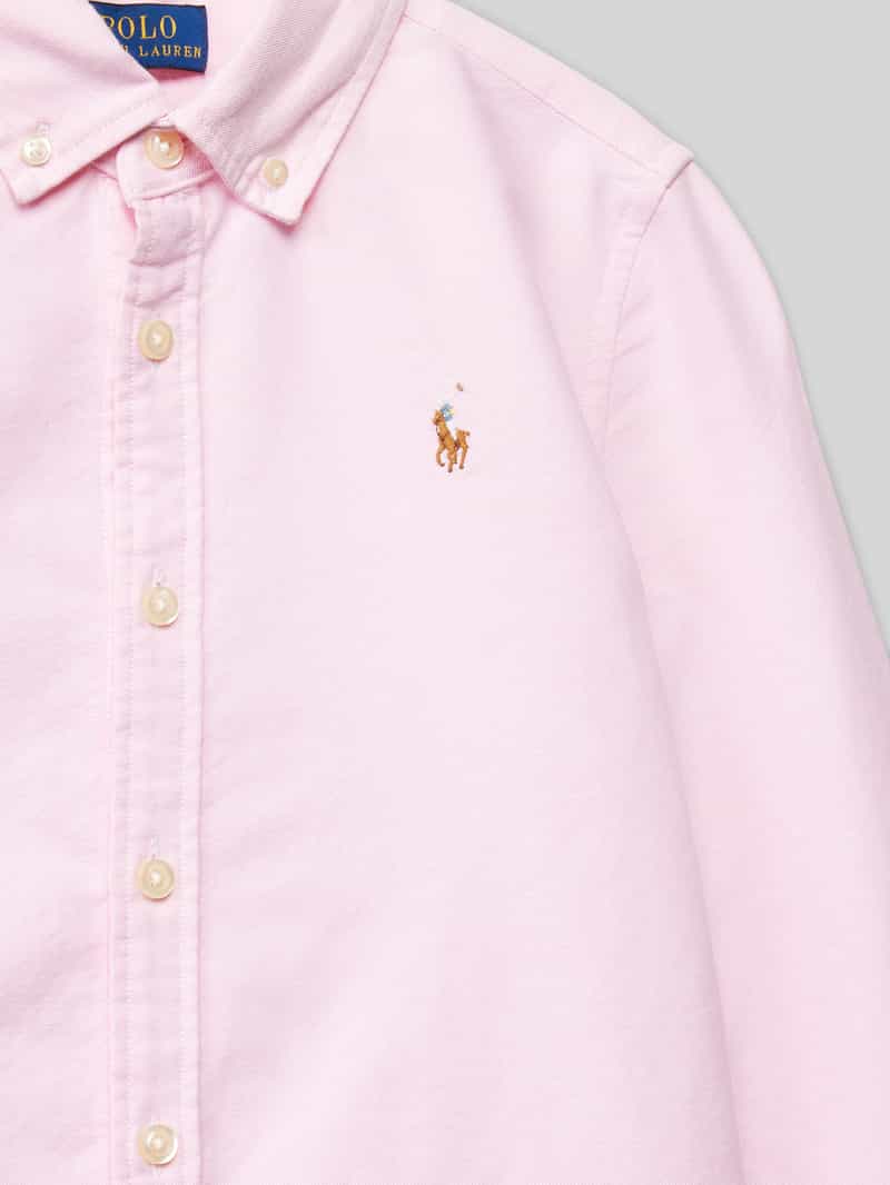 Polo Ralph Lauren Teens Regular fit overhemdblouse met labelpatch model 'TRINETTEOX'