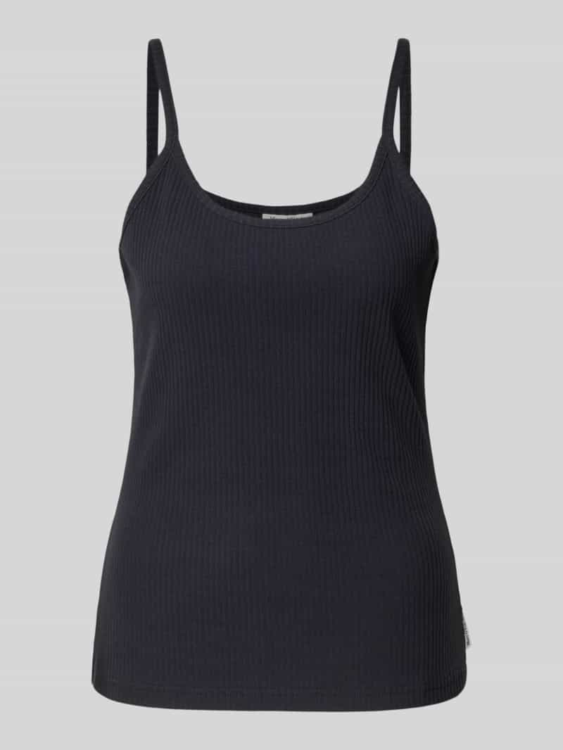 Marc O'Polo DENIM Top met bandjes in riblook met labeldetail