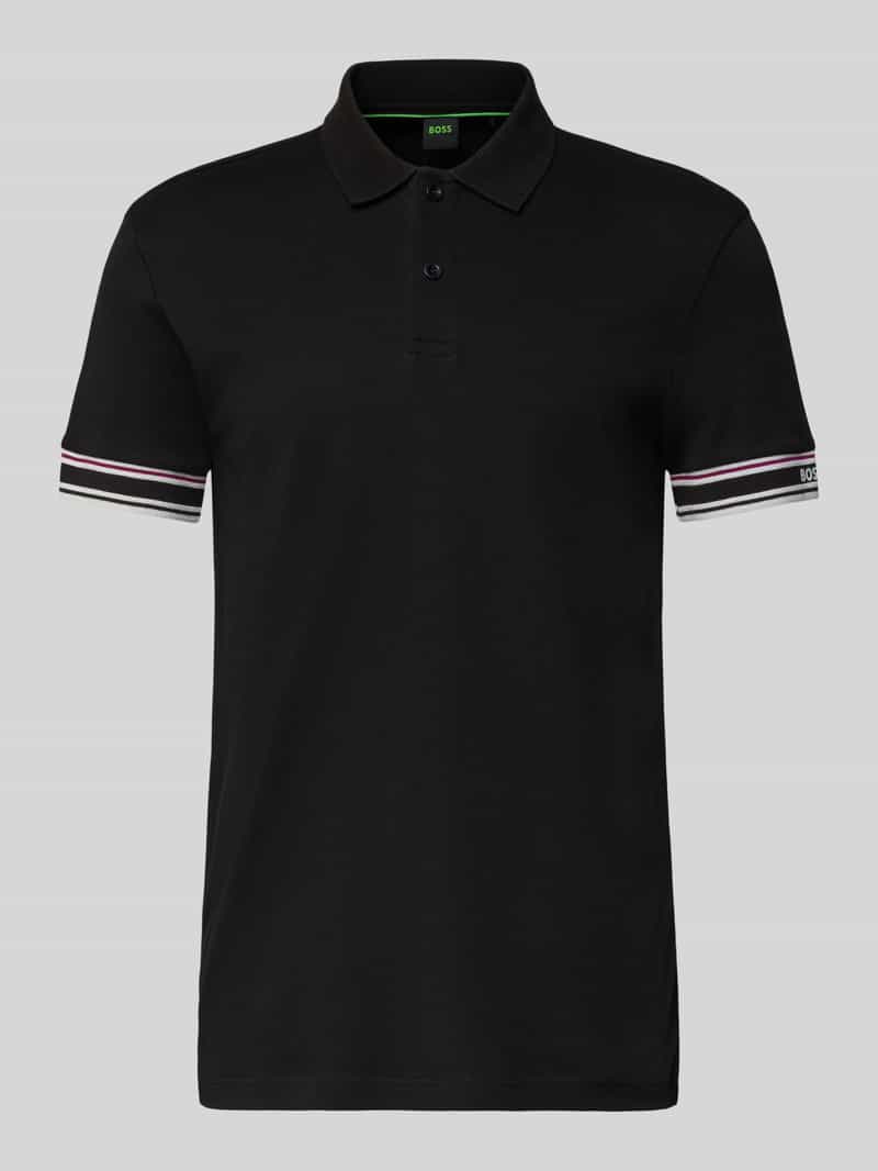 BOSS GREEN Poloshirt Polo Zone met piqué-strepen en een logo op de mouw