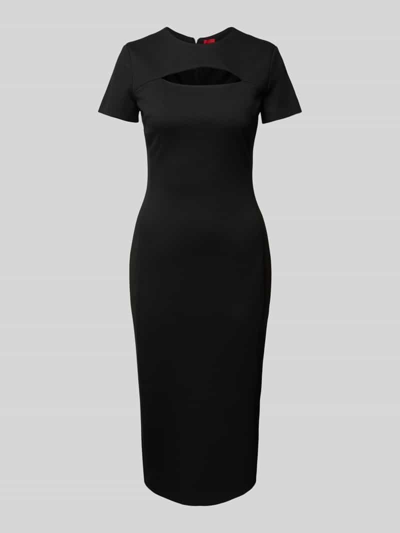 HUGO Kokerjurk met cut-out model 'Kalmine'