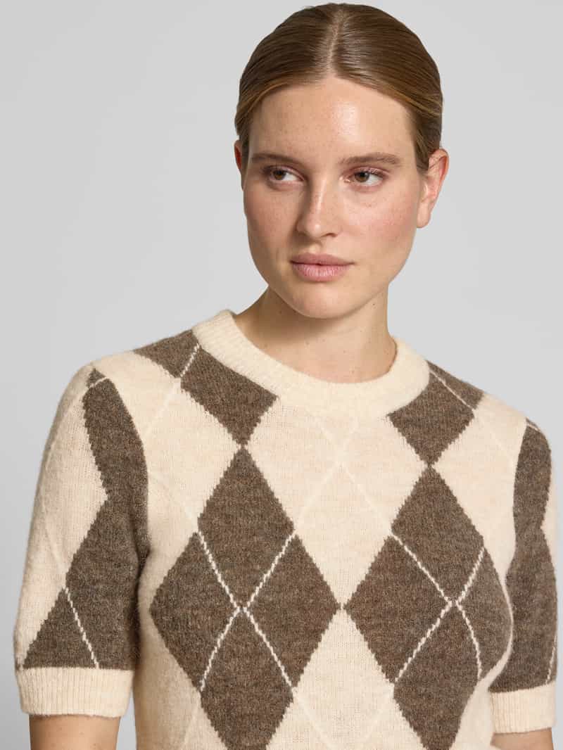 Y.A.S. Gebreide pullover van wolmix met 1/2-mouwen model 'JOHI' beige, foto 4