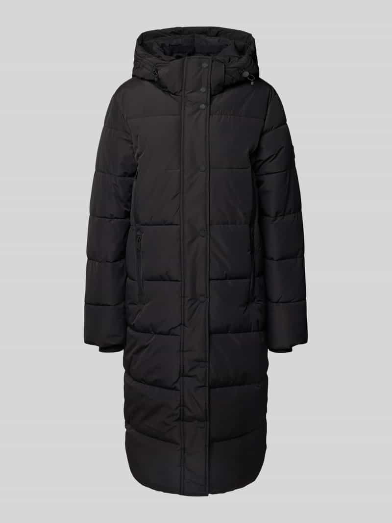 Tom Tailor Regular fit gewatteerde lange jas met dubbele ritszakken