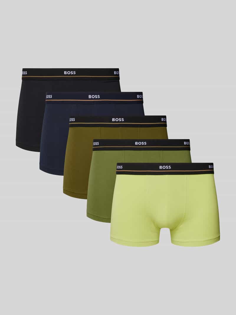 Boss Boxershort met elastische band met label in een set van 5 stuks