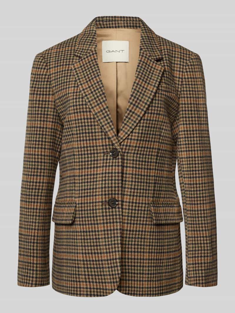 Gant Wollen blazer met reverskraag model 'HOUNDSTOOTH'