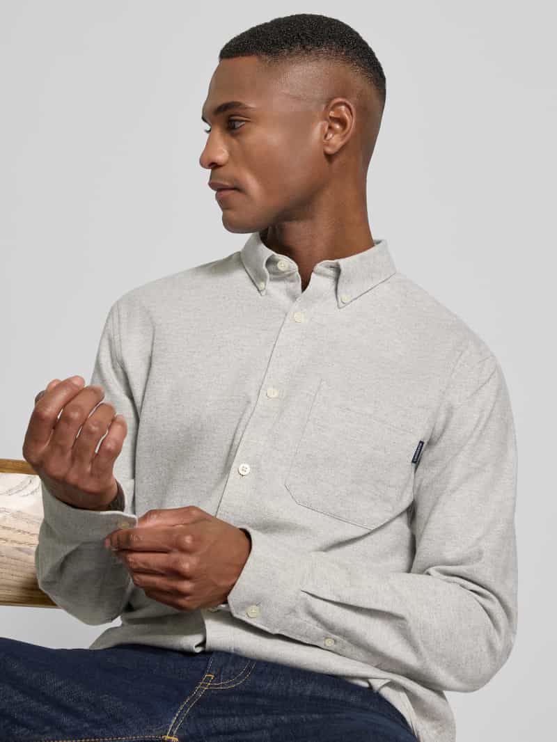 lindbergh Slim fit vrijetijdsoverhemd met borstzak model 'Brushed'