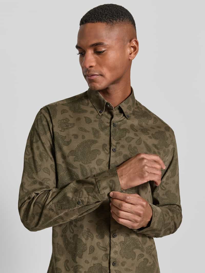 lindbergh Regular fit vrijetijdsoverhemd van fijn corduroy met button-downkraag