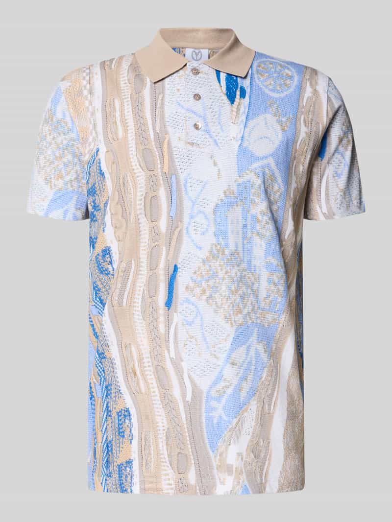 carlo colucci Regular fit poloshirt met korte knoopsluiting