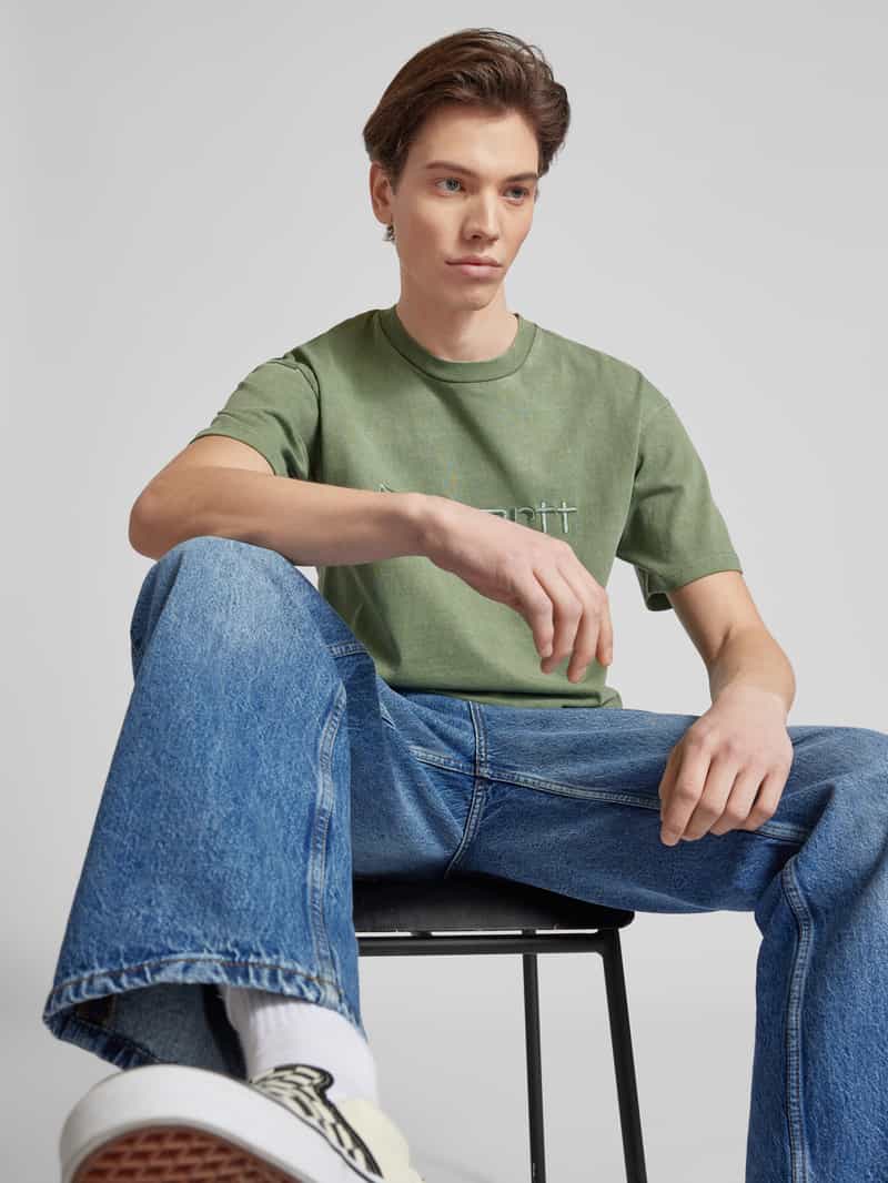 Carhartt Work In Progress T-shirt met labelstitching model 'DUSTER'