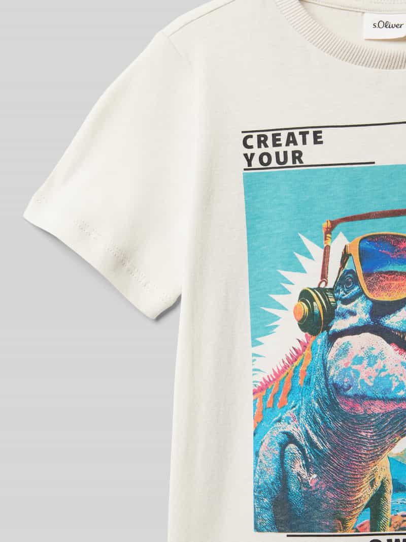 s.Oliver RED LABEL Regular fit T-shirt van puur katoen met motiefprint