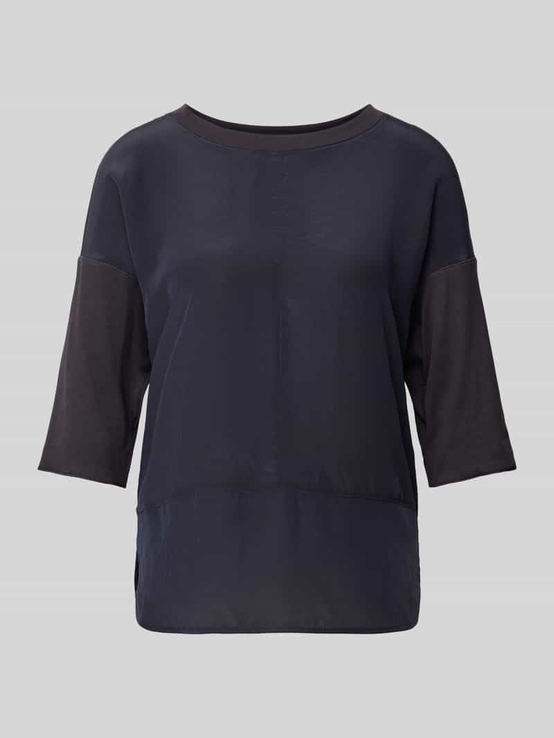 Marc Cain T-shirt met geribde ronde hals