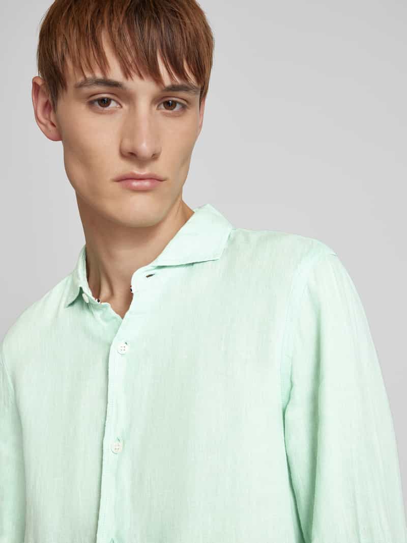 Superdry Regular fit linnen overhemd met haaikraag model 'Vacation'
