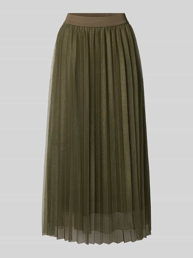 MORE & MORE Regular fit midirok in geplooide look