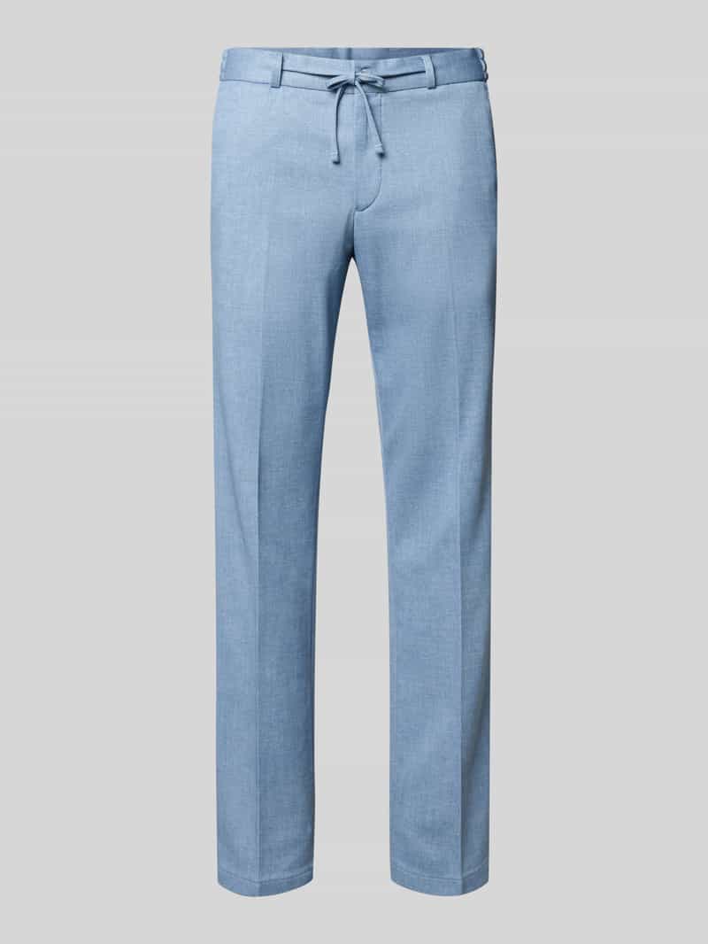 straight fit stoffen broek met bandplooien model 'Sparta'