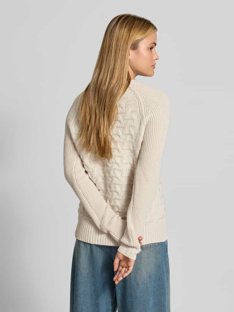 Armani Exchange Pullover van scheerwolmix in tricotlook zand, foto 2