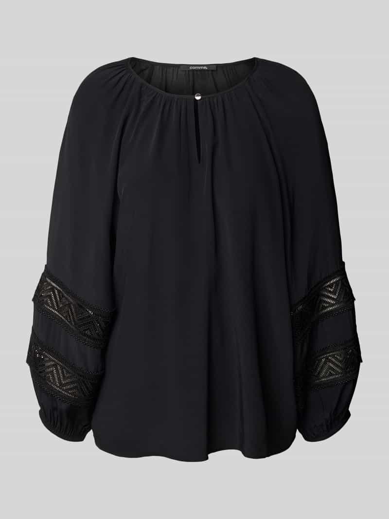 comma Regular fit blouse van viscose met kant