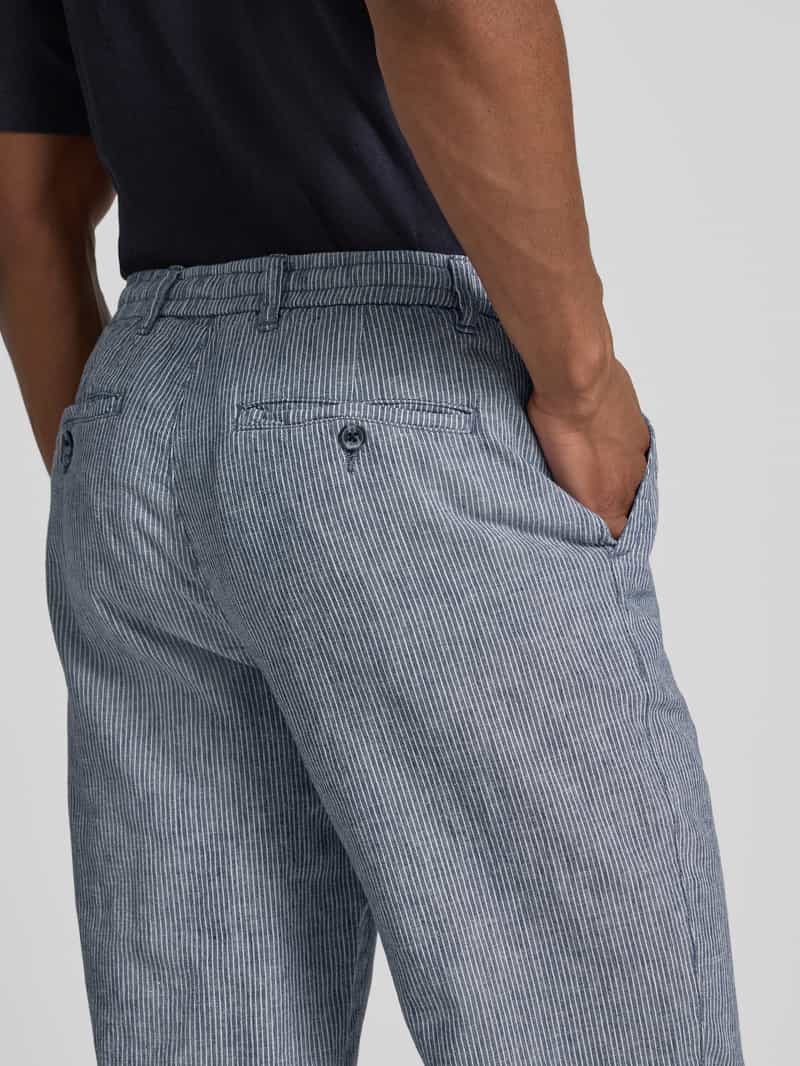 lindbergh Stoffen broek met linnen en steekzakken opzij